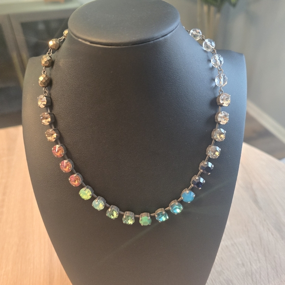 Sabika Blue, Green, Turqouise, Black, Brown And Beaded Choker Necklace-MINT! - Picture 3 of 10